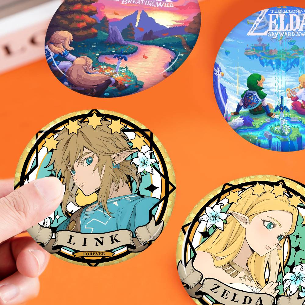 Gaming Console Zelda - Botões Personalizáveis de 32/44/58MM da Lenda