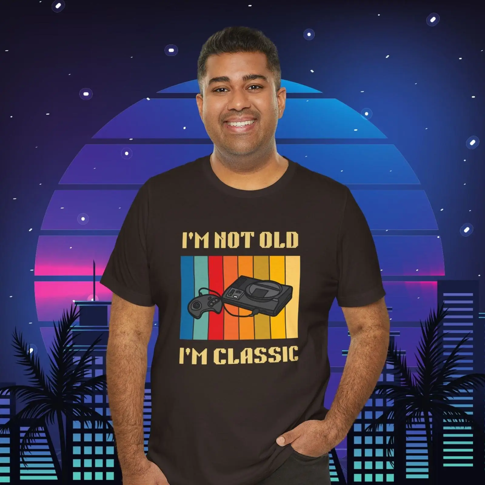 Gaming Console Old School - Camiseta Vintage de Gamer Retrô Clássica