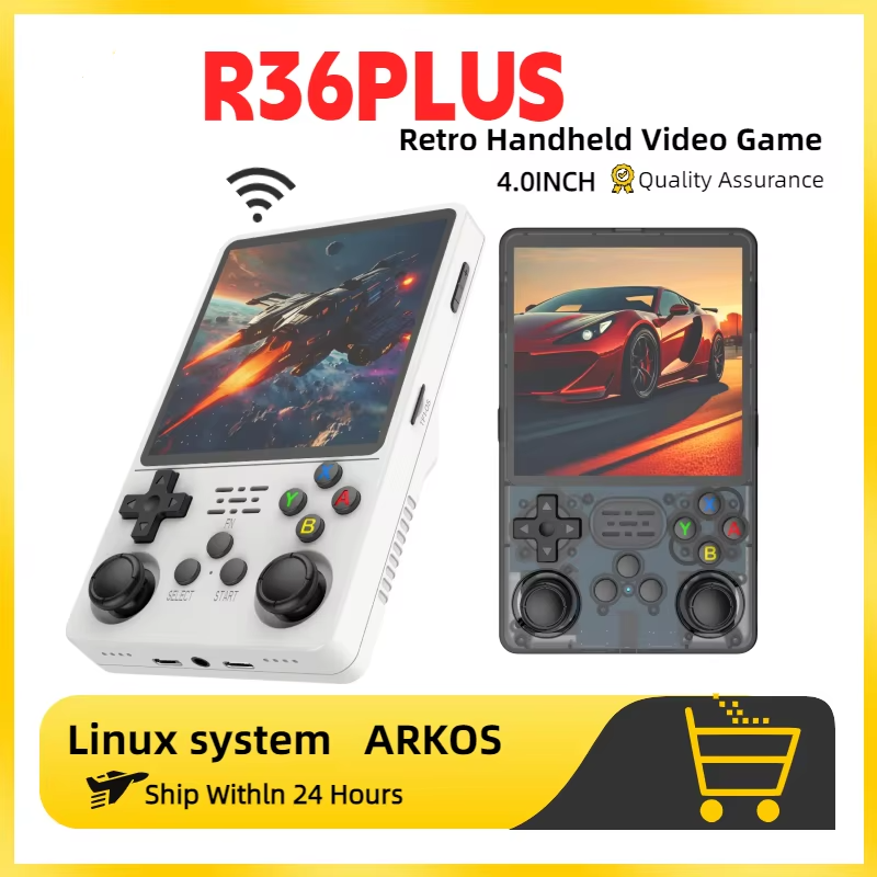 Gaming Console Com - NOVO R36PLUS Sistema Open Source Retro