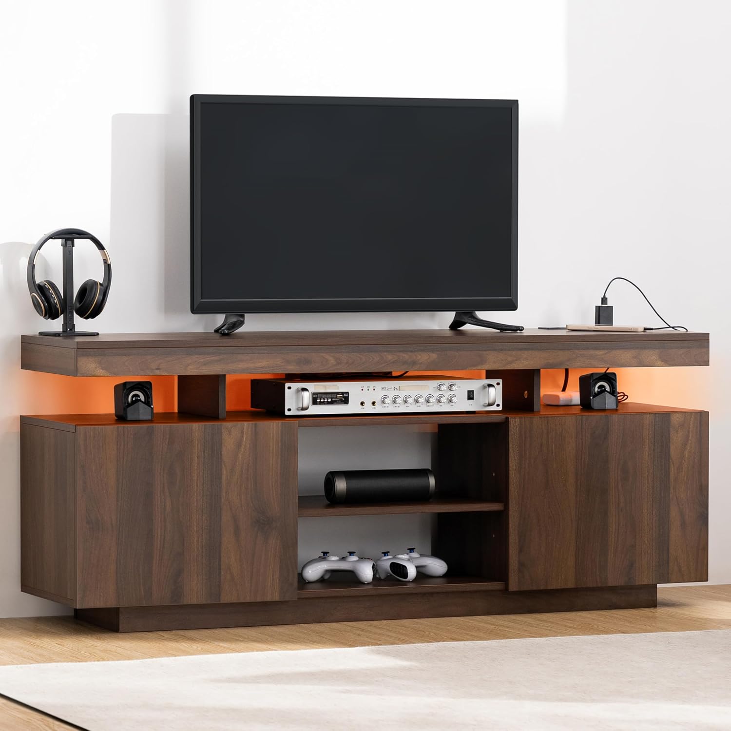 Gaming Console Room - Suporte para TV LED com Tomadas