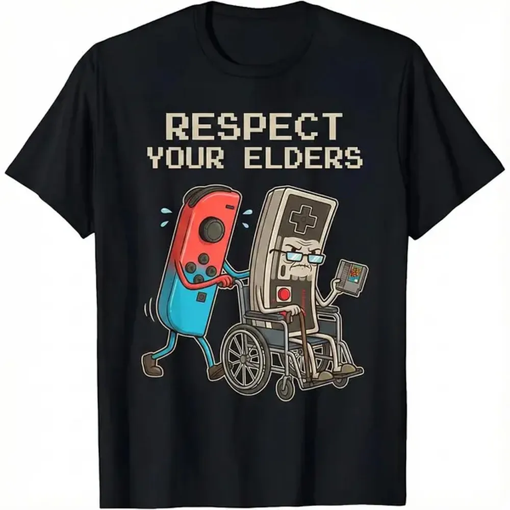 Gaming Console Old School - Camiseta Gráfica Retro Engraçada para Gamers,