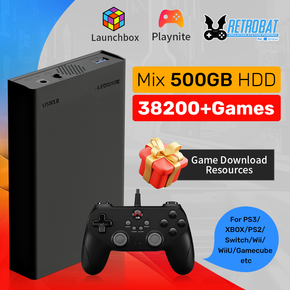 500GB Gaming HDD Retrobat & La - Gaming Console Com avaliação e preço