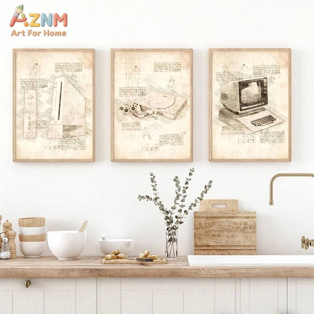 AZNM Quadros Decorativos Vinta - Gaming Console Room avaliação e preço